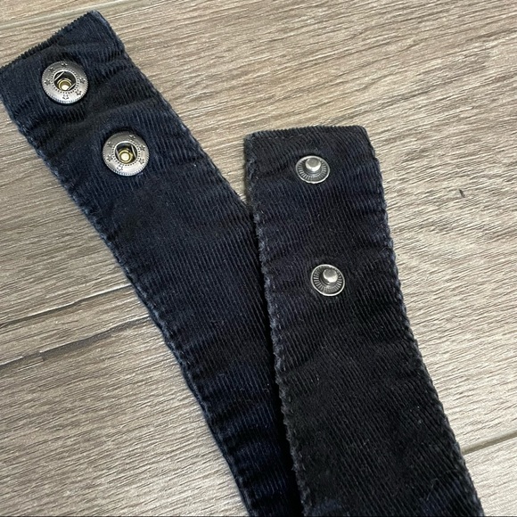 Free People We The Free Black Corduroy Overalls Sz 30 Wide Leg Old School Love - Picture 8 of 9